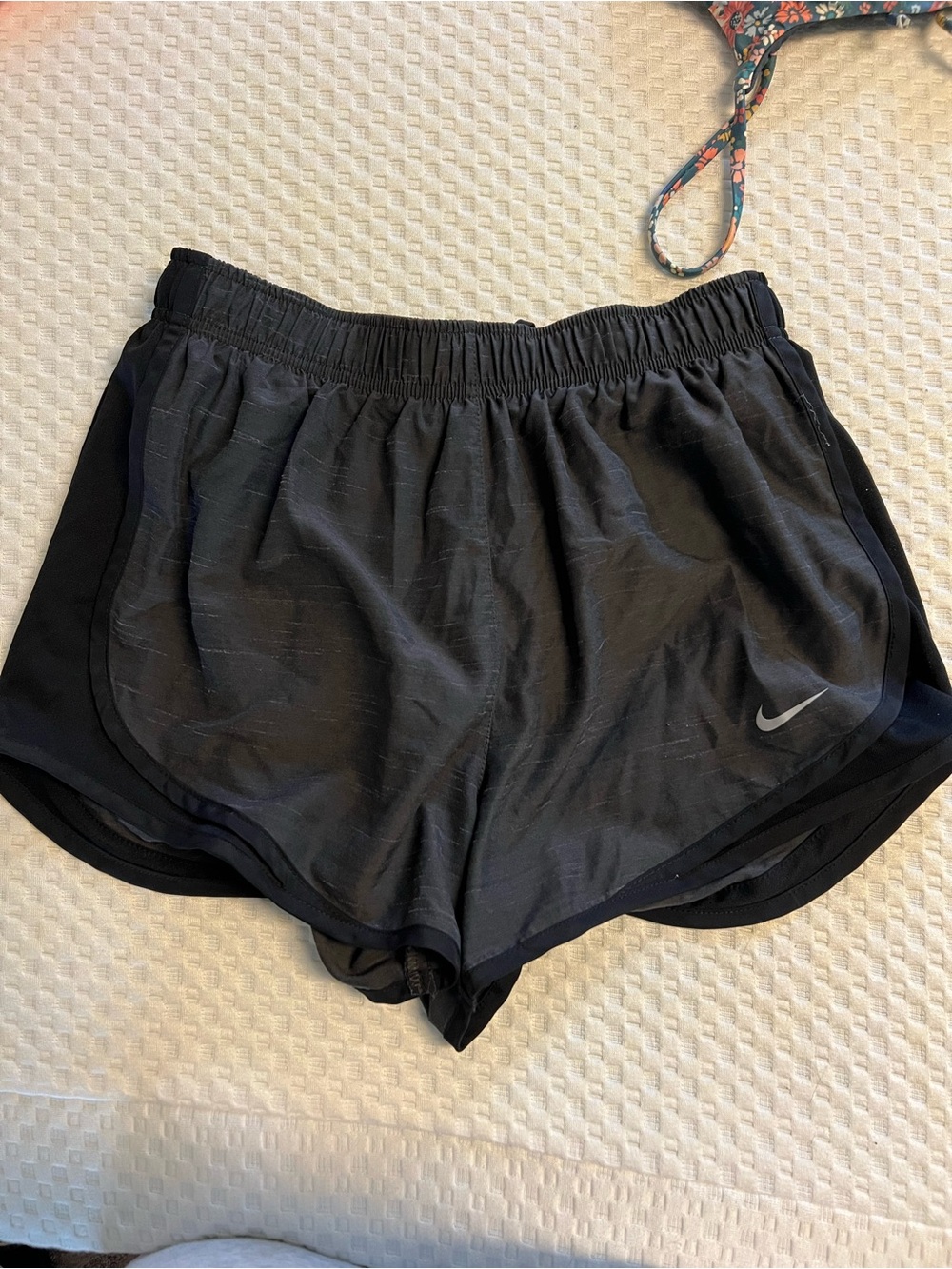 Nike Women's Black Athletic Running Shorts with Reflective Swoosh